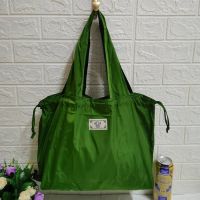可折叠束口购物袋韩版单肩束口环保袋时尚收纳包市购物袋|纯色绿色