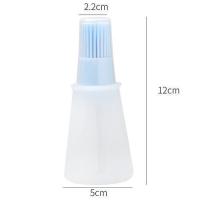 耐高温硅胶油刷带瓶 厨房烙饼油刷子烧烤刷子不掉毛食用毛刷家用|北欧蓝-1个