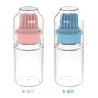 耐高温硅胶油刷带瓶 厨房烙饼油刷子烧烤刷子不掉毛食用毛刷家用|升级玻璃款-卡粉+卡兰（2个装）