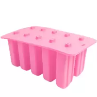 送家用自制雪糕模具硅胶冰格创意diy冰淇淋冰棒冰棍模型|10连雪糕模(粉色)