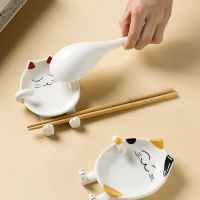 筷子托汤勺漏勺置物架卡通陶瓷一体餐桌渣碟小吃碟火锅调料蘸料碟