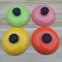 彩色砂锅盖配件陶瓷砂锅盖子黄色彩盖汤锅炖锅盖子汤煲盖锅盖