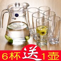 凉水壶玻璃大容量水壶耐高温水杯一套玻璃啤酒杯子套装家用冷水壶