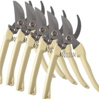 不锈钢树枝修枝剪摘水果花木剪刀园林果树花卉枝嫁接园艺剪刀工具|弯头5把