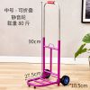 小拉车可折叠家用搬运爬楼车折叠车手拉车行李车|中号圆管粉色轮折叠车+2绑绳