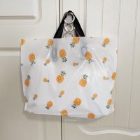 礼品袋服装店袋子塑料购物袋包装袋女订做衣服店手提拎袋|小菠萝黑色手提（50个装） 45*35*10