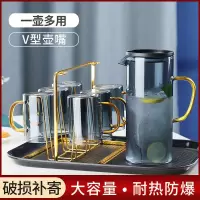 冷水壶玻璃耐高温凉杯玻璃水壶大容量凉水壶家用水壶水杯套装