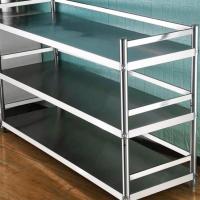 厨房置物架三层四层烤箱架围栏储物架微波炉架子不锈钢围栏货架