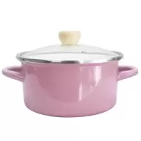 日式珐琅搪瓷锅加厚双耳汤锅煮面锅20cm-24cm燃气电磁炉通用