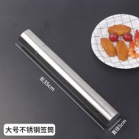 不锈钢木柄烧烤签子羊肉串烤肉工具烤串用品铁签子扁签配件烧烤针