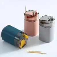 新疆百货哥家用牙签盒筒自动按压牙签罐酒店餐厅牙签桶