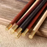家用金属头顶红檀木筷子散装中式鸡翅木筷子无漆无蜡实木质