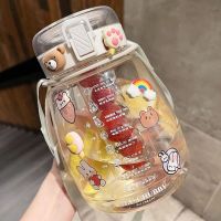 小红书大容量水杯女学生塑料杯夏季耐高温防摔防漏吸管杯