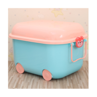 大号玩具收纳箱塑料整理箱儿童有盖卡通收纳盒滑轮衣物储物箱