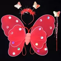 六一儿童节小女孩儿童发光蝴蝶翅膀儿童玩具魔法棒