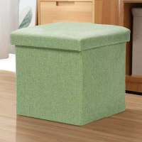 成人收纳凳可坐人 创意换鞋凳子储物凳折叠 多功能储物箱棉麻布艺