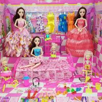 芭比娃娃套餐公主儿童婚纱礼服换装围裙大礼盒生日礼物