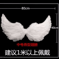 天使翅膀 白色羽毛燕形翅膀成人儿童表演 万圣节道具黑色恶魔翅膀