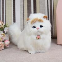 仿真猫咪玩偶会叫小猫咪摆件可爱假猫咪儿童玩具公仔生日礼物