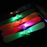 一!发光夜光竹蜻蜓儿童玩具螺旋手搓飞天玩具