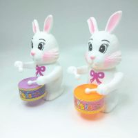 发条打鼓兔子玩具 上链上劲上弦儿童可爱兔子敲鼓卡通动物玩具
