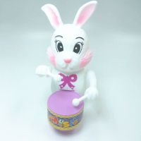 发条打鼓兔子玩具 上链上劲上弦儿童可爱兔子敲鼓卡通动物玩具