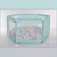 婴幼儿童室内游戏围栏宝宝爬行学步防护栏海洋球池|浅绿色 围栏+投篮+20球