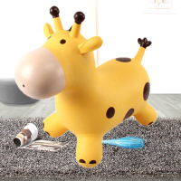 早教音乐跳跳马加大加厚充气玩具蜜蜂兔子恐龙独角兽骑马|无儿歌]黄色长颈鹿[建议2岁以上 不送球[标配充气泵]