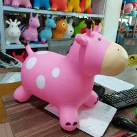 早教音乐跳跳马加大加厚充气玩具蜜蜂兔子恐龙独角兽骑马|150儿歌】粉色长颈鹿【建议2岁以上 -送45cm羊角球+2个皮球
