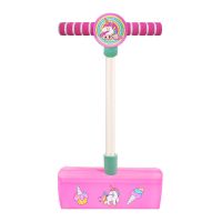 新款儿童青蛙跳玩具幼儿园小学生弹跳感统蹦跳杆弹跳鞋跳跳杆|卡通款[闪光粉]加厚有声-加强款