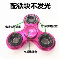 彩色带灯发光指尖陀螺成人减压电镀夜光儿童手指陀螺玩具|玫红 [促销陀螺]此款不发光