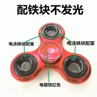 彩色带灯发光指尖陀螺成人减压电镀夜光儿童手指陀螺玩具|红色 [促销陀螺]此款不发光