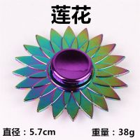 金属陀螺炫彩指尖陀螺成人减压学生手指陀螺合金玩具|莲花 塑料盒装