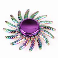 金属陀螺炫彩指尖陀螺成人减压学生手指陀螺合金玩具|羽毛 塑料盒装