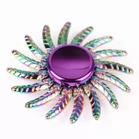 金属陀螺炫彩指尖陀螺成人减压学生手指陀螺合金玩具|羽毛 铁盒装