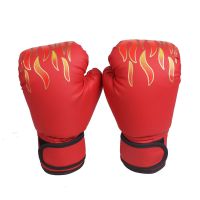 儿童拳击手套男女散打搏击训练拳套成人泰拳格斗沙袋健身拳套|儿童火焰【红色】