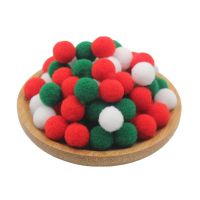 高弹彩色毛毛球diy幼儿园儿童手工制作材料毛球项圈小毛球毛球画|圣诞系 2厘米(50个)