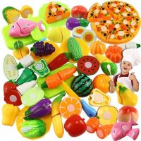 儿童过家家切切乐玩具 仿真切水果蔬菜塑料玩具套装|22件套+披萨+收纳盒(蔬果图册)