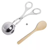 304不锈钢肉丸子制作器虾滑饭团模具厨房做丸子夹家用的工具|1个大号(送小木勺)