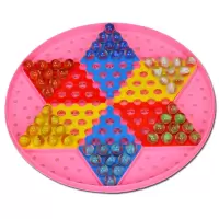 大号成人儿童圆弹珠跳棋弹子棋子棋盘亲子弹珠跳跳飞行棋|:单用(圆)盘+花珠60+备用6