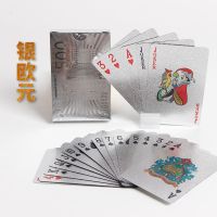 金色银色德州扑克pvc防水可水洗塑料黄金斗地主创意扑克|神秘银欧元