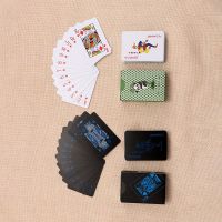 防水黑色塑料扑克桌游卡片pvc磨砂不透光国外游戏塑料桌游卡|迷你防水扑克