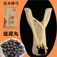 儿童玩具弹弓新手木头弹弓实木弹弓传统户外弹弓架木制小弹弓|弹弓1副+皮筋套1条+200粒