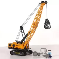德立信破碎机挖土机儿童工程车套装玩具男孩抓木抓石车钻地机|【赠石头道具和人偶】起吊抓石机
