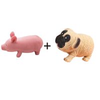 创意解压捏捏生气猫发泄玩具软萌猫咪团子捏捏乐玩具礼物|拉拉猪+拉拉狗(颜色随机各1个)