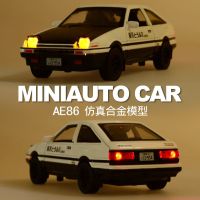 头文字d丰田ae86车模型合金仿真摆件回力声光开门小汽车男孩玩具