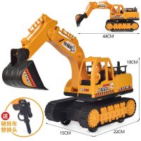大号挖掘机宝宝挖挖机挖土机玩具钩机惯性工程车儿童玩具车模型|超大号黄色挖土机[送破拆头]