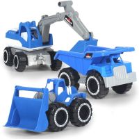 大号彩色耐摔挖掘机玩具车套装儿童工程车男女孩滑行沙滩玩具|大号挖掘机[蓝色]