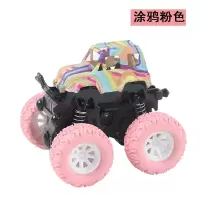 小火车惯性车四驱越野车玩具车轨道儿童模型车避震抗耐摔技|涂鸦款/越野车-粉[6969]