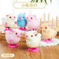 跳跳小鸡上链发条毛绒小狗动物创意儿童玩具宝宝男孩女孩|小兔6只